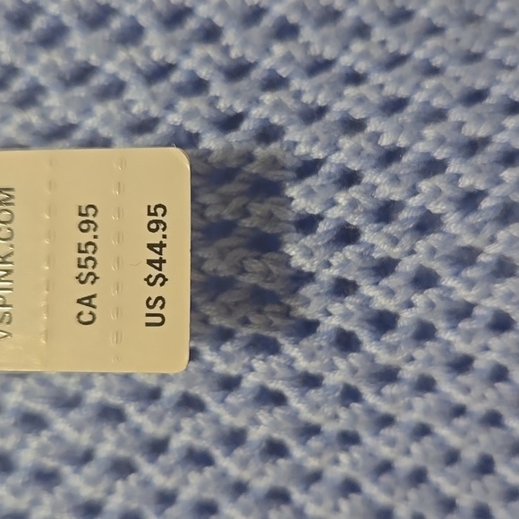 PINK Blue Knit Sleeveless Top Vest/top - Picture 3 of 5